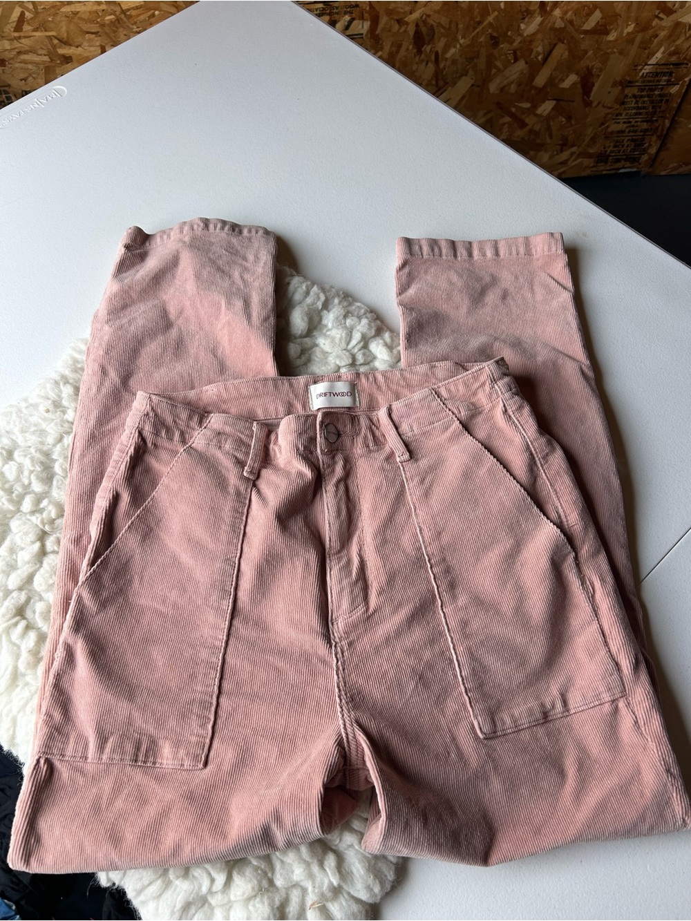 DRIFTWOOD Dusty Pink Corduroy Trousers